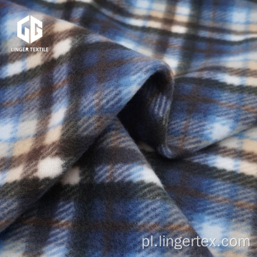 Print Check Design Brushed Velvet Fabric